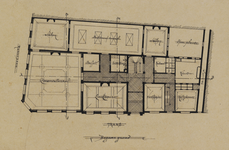 216871 Plattegrond van de eerste verdieping van het ontwerp voor een nieuw gebouw voor de Sociëteit Sic Semper (Trans ...